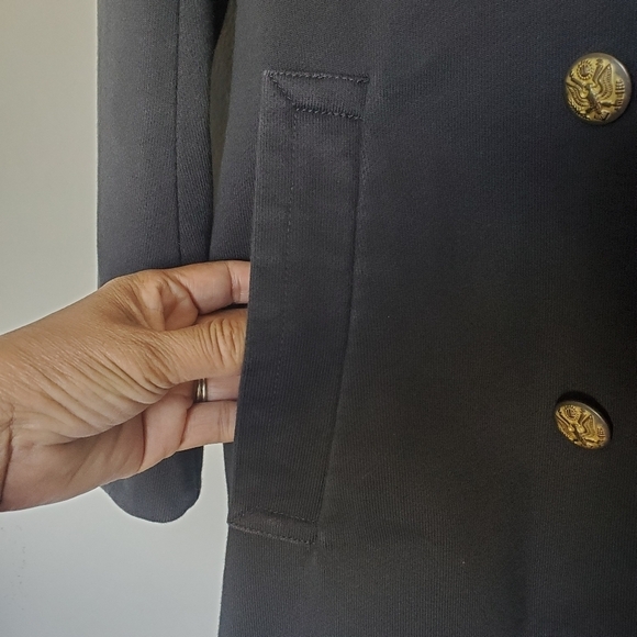 Denim & Supply Ralph Lauren Military Double-Breasted Trench Coat Black Womens M - Picture 6 of 16